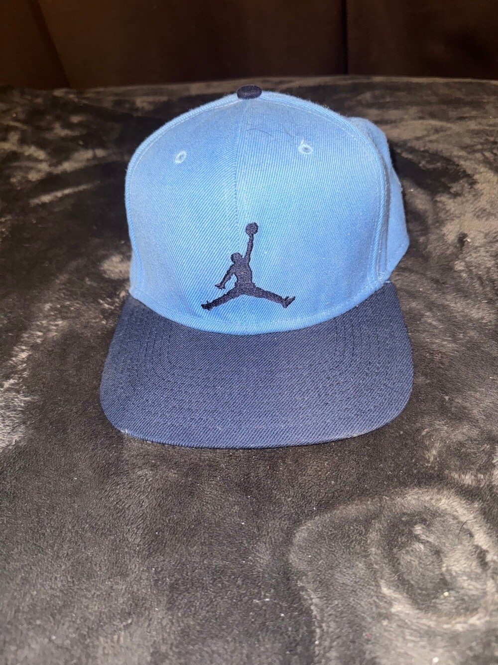 Jordan Blue and Navy Cotton Snapback Hat One Size Adjustable